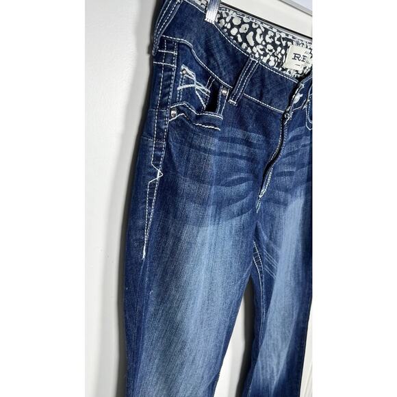 Ariat R.E.A.L Slim Bootcut Lakeshore Rosy Whipstich Stretchy Jeans Size 34 Waist - Picture 4 of 11